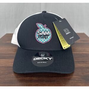 Sam Hunt Hat Black Snapback Trucker Adjustable Checker Peach Decky Country Music